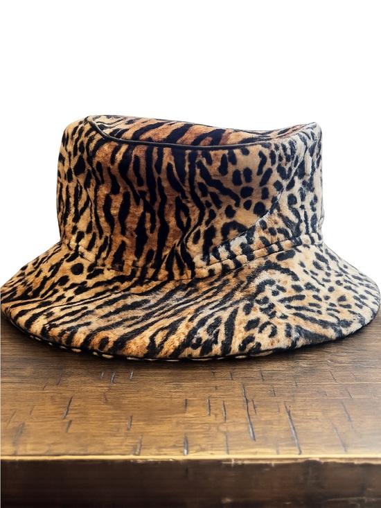 Accessories - Leopard Print Bucket Hat - Faux Fur Animal Print